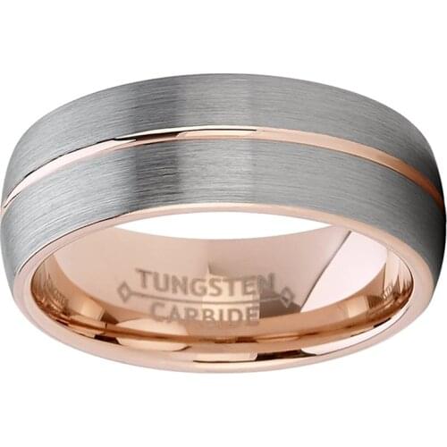 Stainless steel jewelry couple rings rose gold brushed surface craft fashion jewelry accessories couple rings