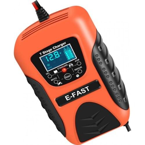 Portable 12V 7 Segment Battery Charger Car Motorcycle Battery Repair Charger For Multi-battery Lead-acid AGM Wet Battery Charger