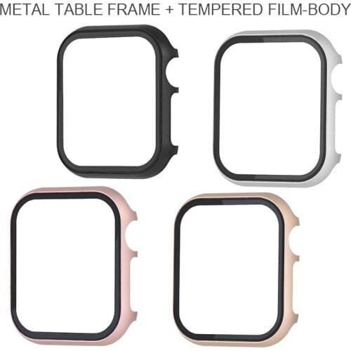 Protector Case For Apple Watch Series Smartwatch Shell Metal Aluminum Case+Tempered Glass Screen Anti-scratch Accessories