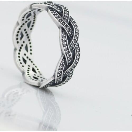 CKK 925 Sterling Silver Braided Silver Rings For Women Original Fashion Jewelry Making Anniversary Gift