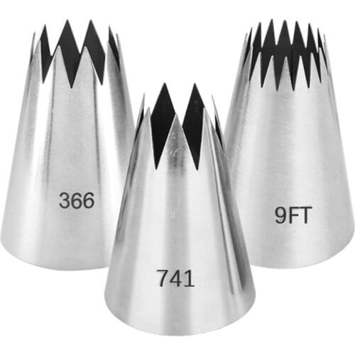 1pcs Cupcake Cookie Icing Piping Nozzles For Decorating Cakes Pastry Tips Confectionery Equipmet Tools #359#366#741#9FT