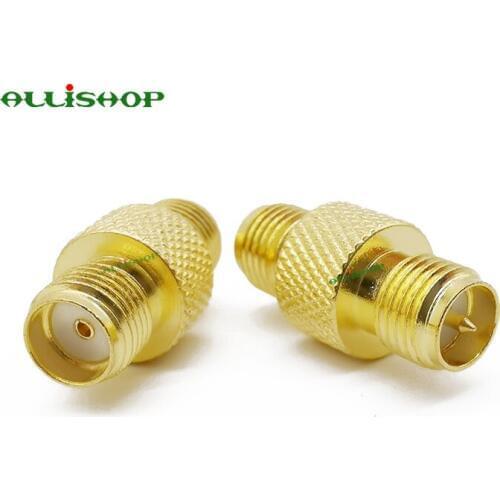 100Pcs SMA Female to RP SMA Female RF Adapter Connector SMA Coax Jack Barrel Connector RF Coaxial Adapter