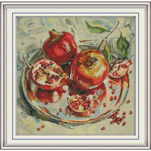 11/14/18/16/22/25/28ct Pomegranate painting counted printed on the canvas kits Cross Stitch embroidery needlework Sets handmade