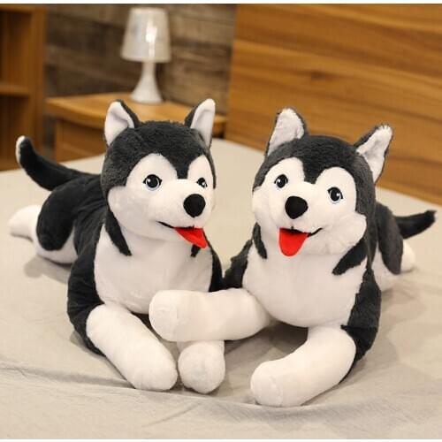 70cm Simulation Stuffed Dog Lifelike Husky Dog Plush Toys Animal Toys for Children Soft Baby Doll Pillows Kids Girl Gift