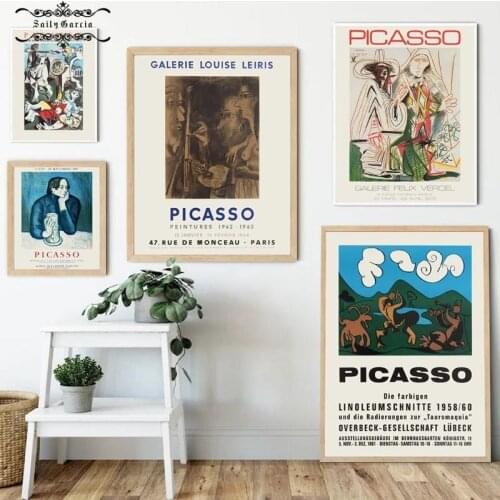 Pablo Picasso Exhibition Abstract Vintage Posters and Prints Canvas Painting Museum Modern Gallery Wall Art Picture Home Decor