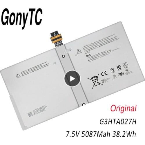 G3HTA027H DYNR01 Laptop Battery For Microsoft Surface Pro 4 1724 12.3" Tablet 7.5V 38.2WH/5087mAh