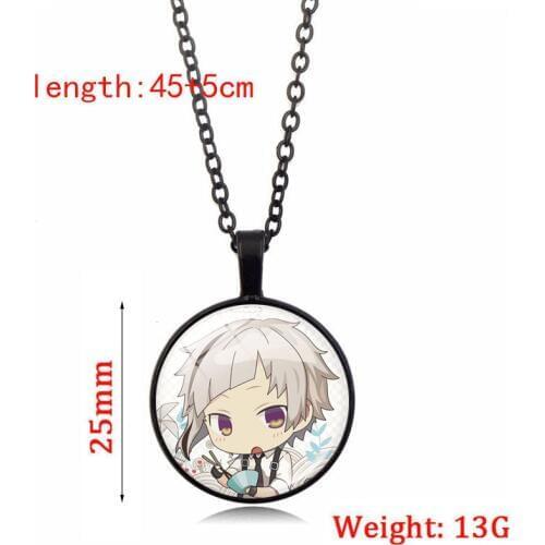 Anime Stray Dogs Dazai Osamu Nakahara Chuya Metal Necklace Costume Cosplay Prop Halloween Gifts Jewelry Pendant Favors Souvenir