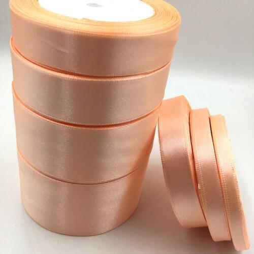 25 yards/roll)Peach Single Face Satin Ribbon Wholesale Gift Wrapping Christmas ribbons 07