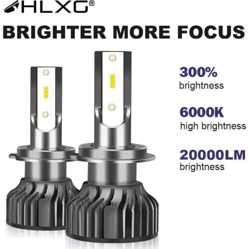 HLXG lampada led h7 HB3 HB4 LED luces headlight car Light H11 fog lamp 9005 9006 H8 H9 h4 led auto 12V 20000LM 6000K bulb H1 led