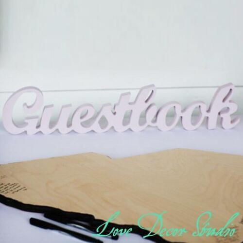 White letters Wedding Guestbook Sign - Freestanding "Guestbook" - Wooden Wedding Sign for Reception Decor tall