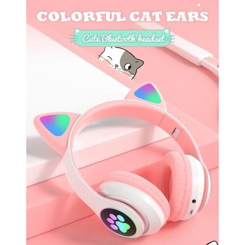 RGB Wireless Headphone For PC Laptop With Flash Light Bluetooth 5.0 Young People Kids Headset Music Helmet Phone Headset Gift