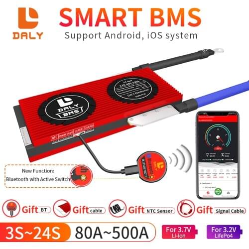 Daly 3.6V 3.7V 13S 48V E-bike Li ion battery 18650 BMS 15A 20A 30A 40A 50A 60A battery BMS Charging Voltage 54.6V With balance