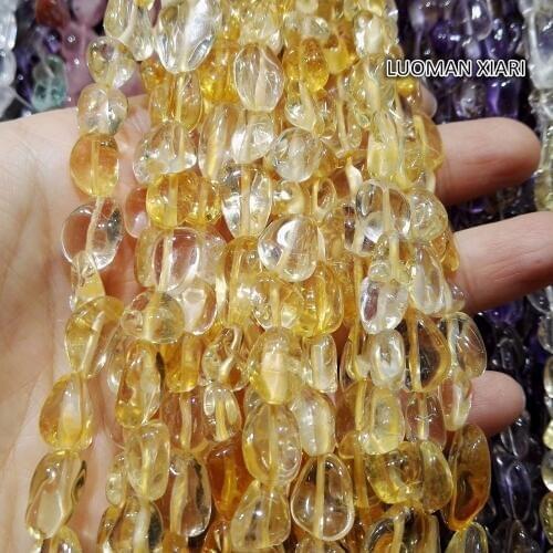Wholesale Irregular Gravel Shape 8-11 mm Natural Citrines Yellow Crystal Stone Beads For Jewelry Making DIY Bracelet Necklace