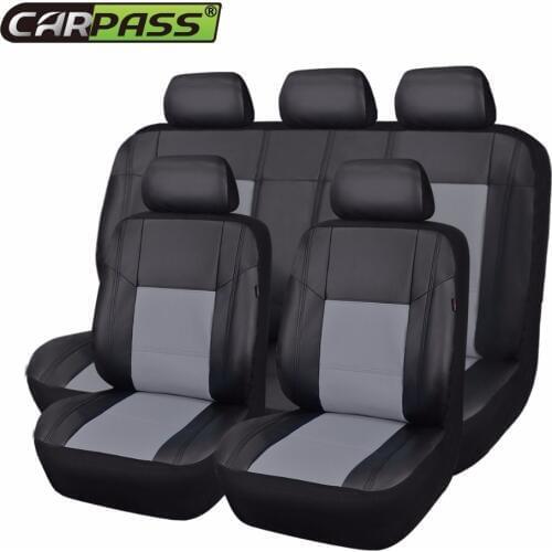 Carpass Car Seat Cover Full Seat Black Gray 6 Color Pu Aritificial Leather Auto Universal Car Good Fit Mazda Lada Nissan Hyundai