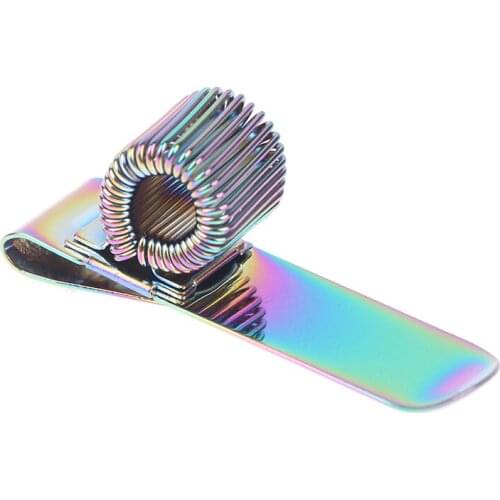 1pc Spring Pen Clip Metal Pencil Holder Single Hole Double Opening Triple Orifice Elastic Loop Portable Writing Stationery