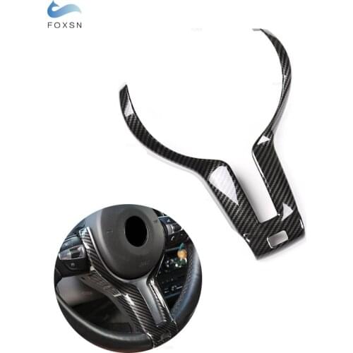 For BMW M-Sport Model F10 F15 F16 F20 F30 F32 F36 M3 F80 M4 F82 Car Accessory Steering Wheel Frame ABS Carbon Fiber Style Cover