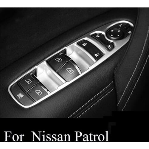 For NIssan Patrol Armada Y62 2017 2018 auto Accessories styling ABS Chrome Car Door and window glass lifting switch Cover Trim
