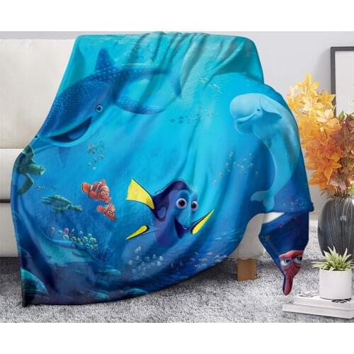 Finding Nemo Throw Blanket Cartoon Stitch 3D Flannel Fleece Blankets Flatsheet Kids Adults Unisex Bedspread Sleeping Cover