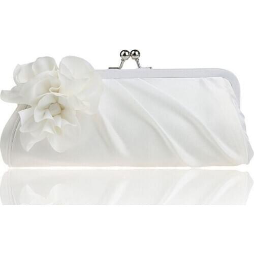 Hot 3D Flower Silk Elegant Evening Bag Ladies Three-dimensional Flower Satin,Bridal Wedding Purse Party Messenger Clutch WY38