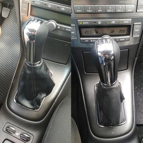 For TOYOTA AVENSIS T25 MK2 II 2003 2004 2005 2006 2008 2009 Chrome Gear Shift Knob Gaiter Boot Cover Case Car Accessories