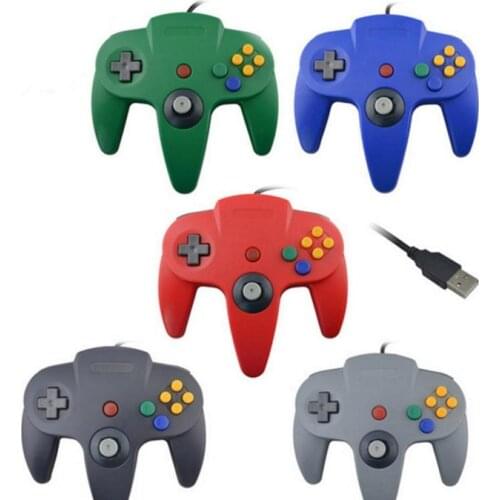 USB Long Handle Game Controller Pad Joystick for PC Nintendo 64 N64 System 5 Color in stock