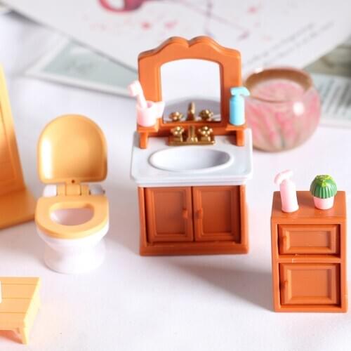 Toy Models Mini Furniture Playing Patterns Kids Subminiature Toys Bathroom Scene Set Bauble Mould