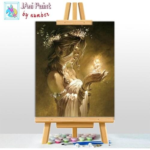 Praying woman Picture DIY Painting By Numbers Colouring Zero Basis HandPainted Oil Painting Unique Gift Home Decor