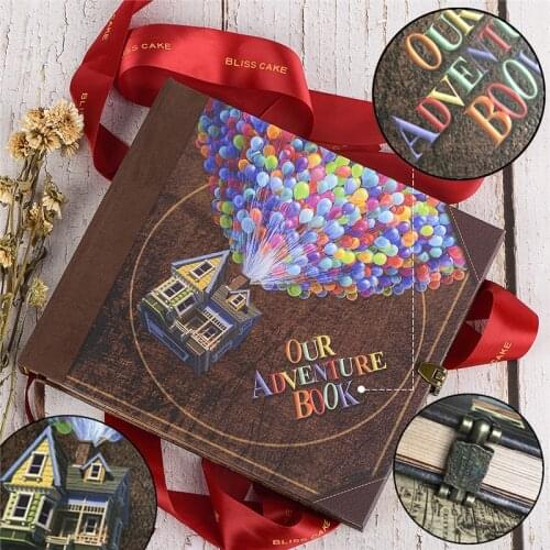 Adventure Book DIY Handmade With Gift Box Balloon Photo Album Retro Vintage Kraft Paper Scrapbook Album Wedding Memory Gift