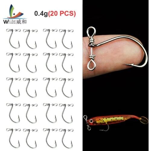 20pcs/lot 2.6cm 0.4g Crank Fishing Hook High Carbon Steel Sharped Soft Bait Lure Fishooks Single Hooks for Fish Tackle Tools