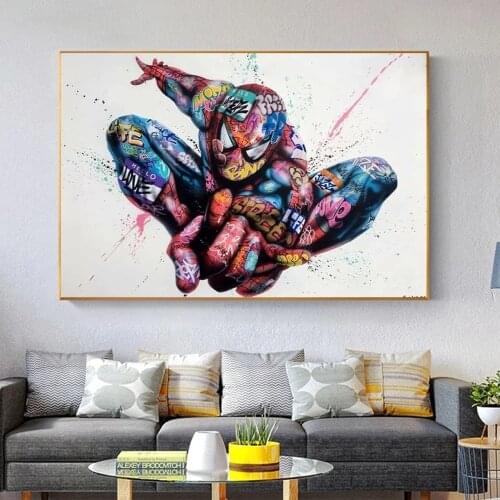 Marvel Comics Movie Heroes Spiderman Fashion Graffiti Art Posters And Prints Classic Superhero Picture Wall Canvas Cuadros Decor