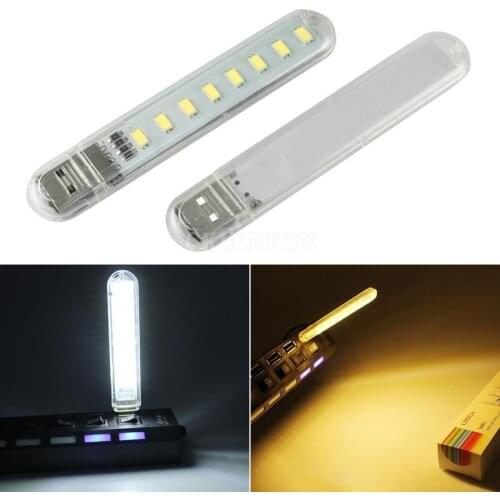 500pcs Mini USB drive LED Night Light Lamp Flashlight Keychain Lamp Portable USB Power Pure White 8 3 LED Strip Pocket Lamp