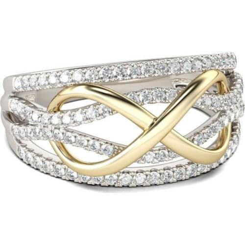 Fashion Women Rings Zirconia Inlay Unlimited Cross Rings Wedding Engagement Bands Jewelry For Women Rings