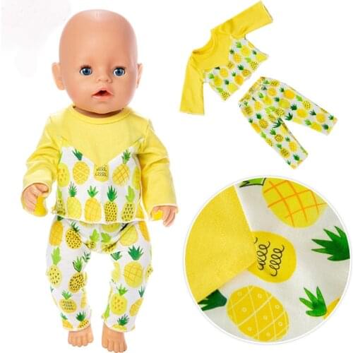 Pineapple Set Fit 17 inch 43cm Doll Clothes Born Baby Suit For Baby Birthday Festival Gift