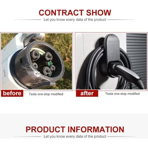 Wall Mounted Charging Cable Charger Holder fits for Tesla Model 3 S X Y, EU Plug