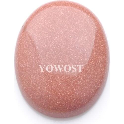 Natural Golden Sand Gem Stone Oval Cabochon CAB No Hole Jewelry 30x40x8MM 1PCS QU3142