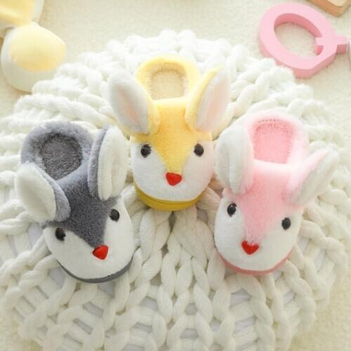 2020 New Autumn Winter Children Warm Shoes Boy Girl Cotton Slippers Cute Cartoon Kids Indoor Fur Warm Shoes Home Hairy Slippers