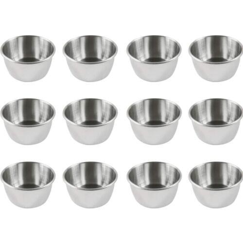 New 12Pcs Stainless Steel Container Food Storage Containers for Portion Control Sauces Spices Liquid Dips