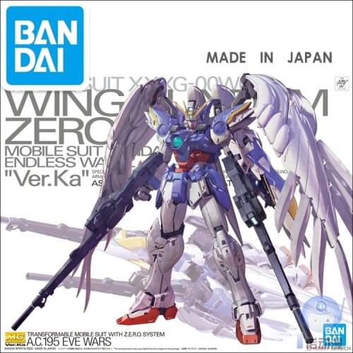 Original Bandai Gundam Model MG 1/100 Wing Gundam Zero EW Ver.KA XXXG-00W0 Plastic Model Kit