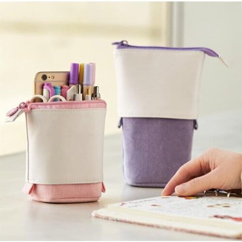 Creative Retractable Pencil Case School Stationery Storage Bag Kawaii Pen Case Holder Gifts for Kid Pencil Storage Bags