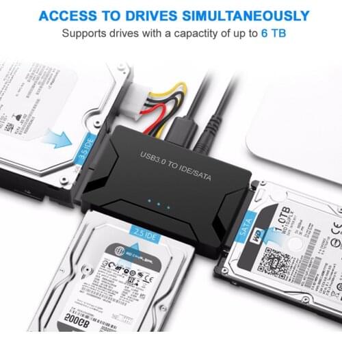 USB 3.0 to SATA IDE Hard Disk Adapter Converter Cable for 3.5 2.5 inch HDD/SSD CD DVD ROM CD-RW 3 in 1 IDE SATA Adapter