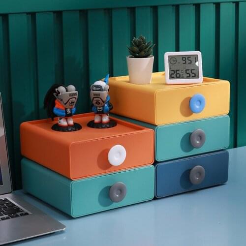 Plastic desktop receive box draw-out type cosmetics box office stationery sundry locker storage organizer