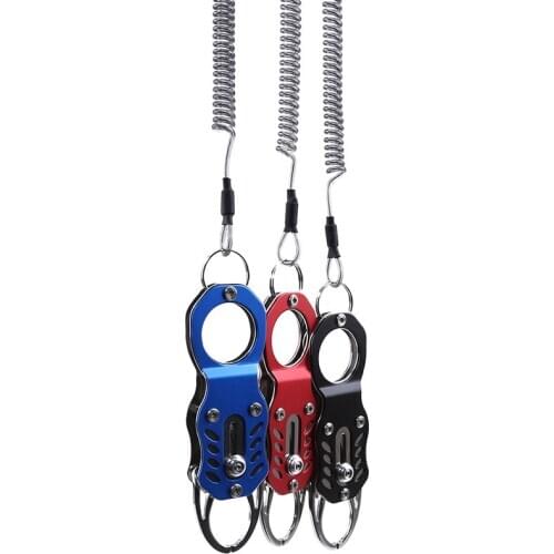 Portable Outdoor Fish Lip Clip Folding Gripper Ultra Light Weight With Retention Rope Outdoor Portable Fishing Equipment Tools