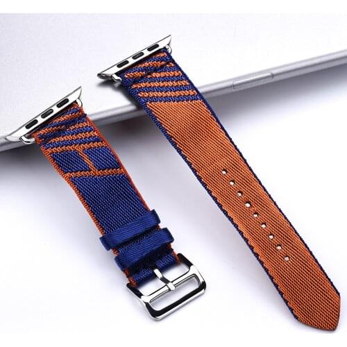 Nylon Watch Band For Apple Watch Series Se 6 5 4 3 2 1 Smooth Twill Iwatch Straps Wrist Bracelet Replacement 38mm 40mm 42mm 44mm