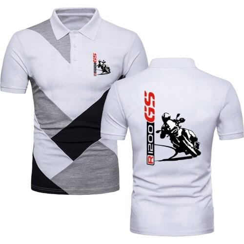 Polo Shirts Men TShirt Motorcycle Adventure Sport Tees R1200 GS Motorrad Military Style Short Sleeve Jersey Contrast Color Polo