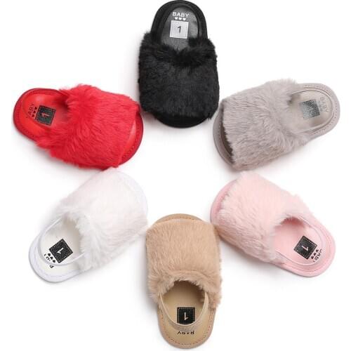 Furry Sandals BABYS Shoes Toddler Shoes Baby Shoes Soft Bottom Shoes