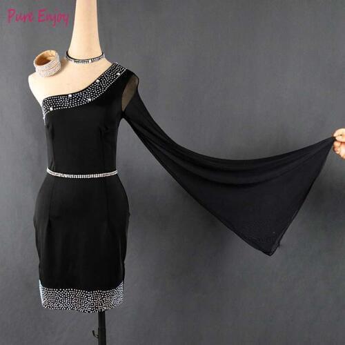Sexy dress+belt 2pcs latin dance clothes for women latin dance diamond dress girls latin dance dress Cha-cha dance dress