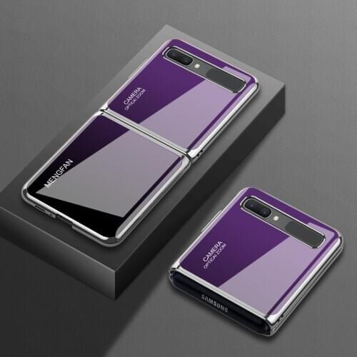 Samsung zflip mobile phone case sm-f7000 folding 5g protective case f7070 gradient color f700n glass electroplating