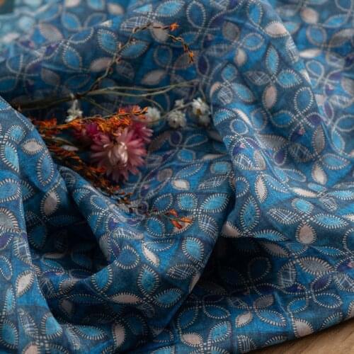 High end pure ramie fabric digital printing tissu Advanced custom cheongsam dress robe shirt sewing