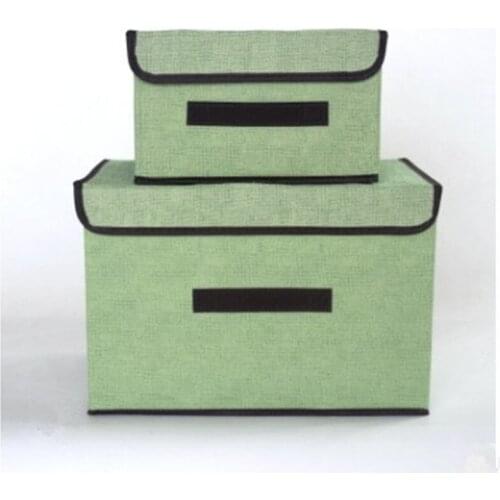 Cotton And Liene Storage Box With Cap 2 Size Clothes Socks Toy Snacks Sundries Oraganier Set organizer Cosmetics Household