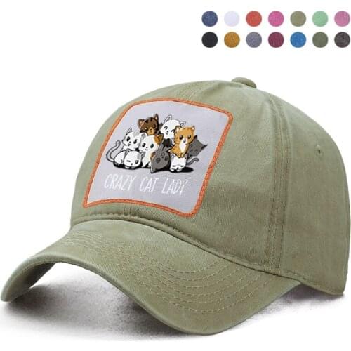 Crazy Cat Lady Baseball Cap Dad Trucker Solid Hat Women Ponytail Berets Caps Boinas Bone Hats Casquette Snapback Bone Brand Hats